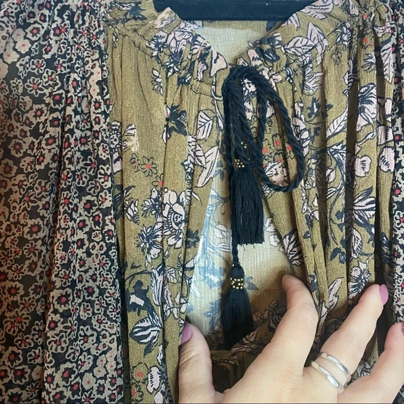 FREE PEOPLE Hendrix Sheer Floral Top Size Small - Picture 7 of 9